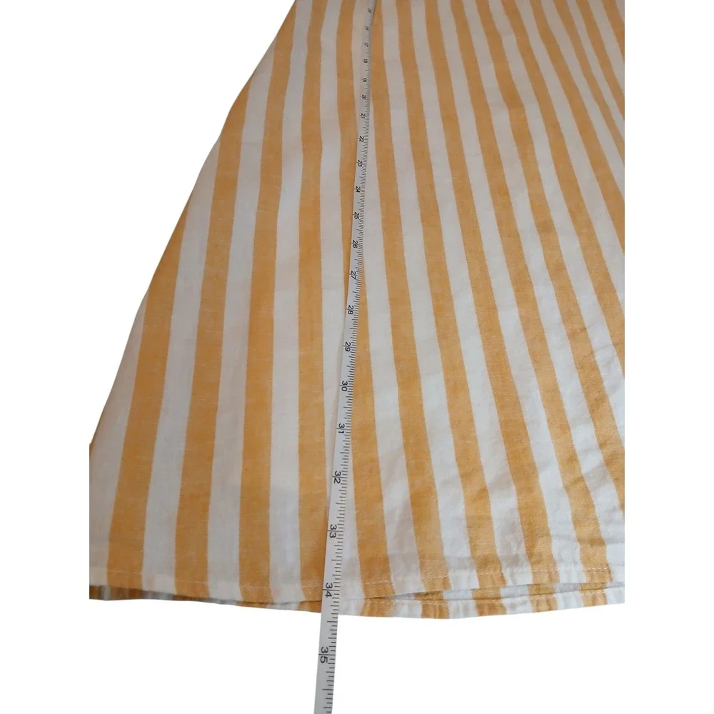 CAD Babydoll Yellow White Stripe Tie Front Cutout Sundress Small Bow Kawaii